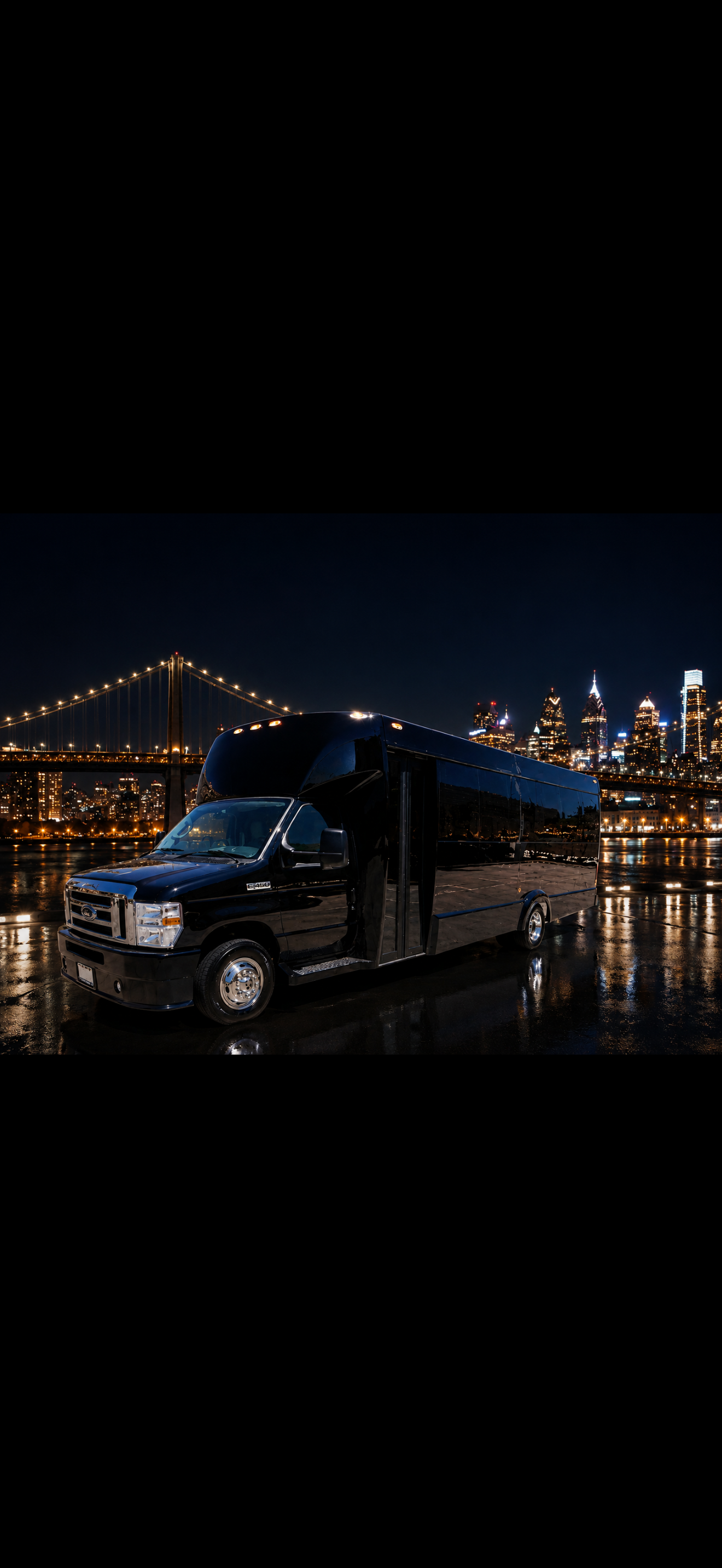 Black Luxury Tiffany Party Bus exterior